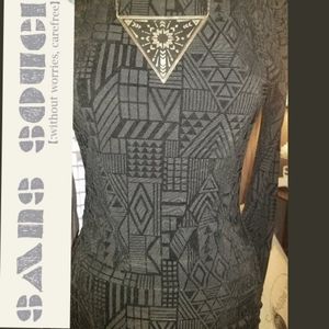 SANS SOUCI - Black Geometric Bodycon Dress - S